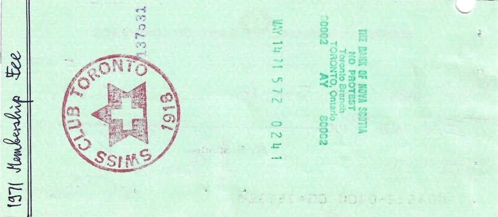 Back of cheque 1971